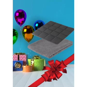 Kényelem és puhaság szett - szürke fürdőlepedő, bambusz ülőpárna