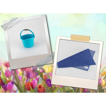 Kis takarítóvödör 6 literes KÉK + Dörzsi kendő KÉK