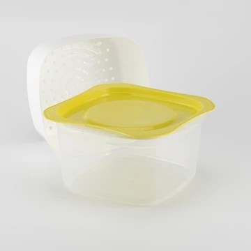 Frissentartó edény - szűrőbetéttel - 1600 ml - zöld tetővel