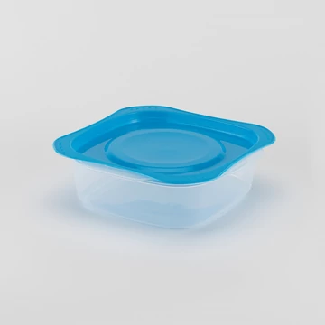 Frissentartó edény lapos, rácsbetét nélkül - 900 ml - kék tetővel