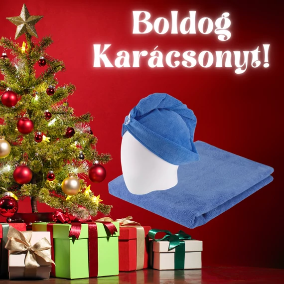 KARÁCSONY - kék turbán és kék fürdőlepedő