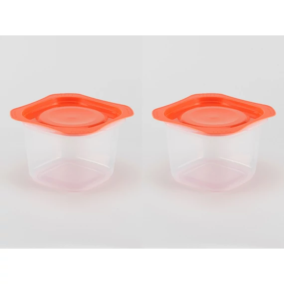 Frissentartó edény - narancs tetővel - 900 ml - 2db
