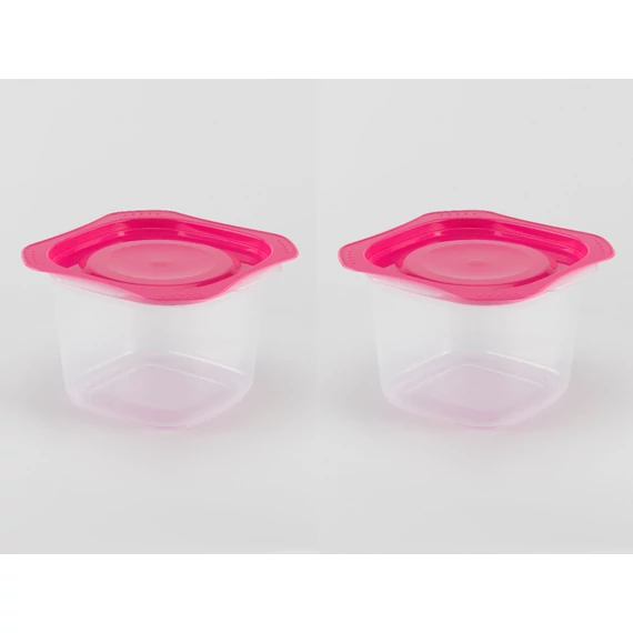 Frissentartó edény - pink tetővel - 900 ml - 2db