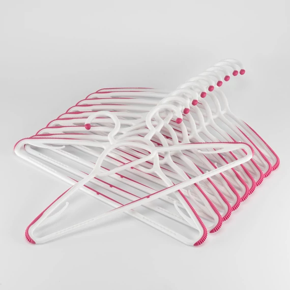 Pink vállfa szilikonpöttyökkel  - 10 db