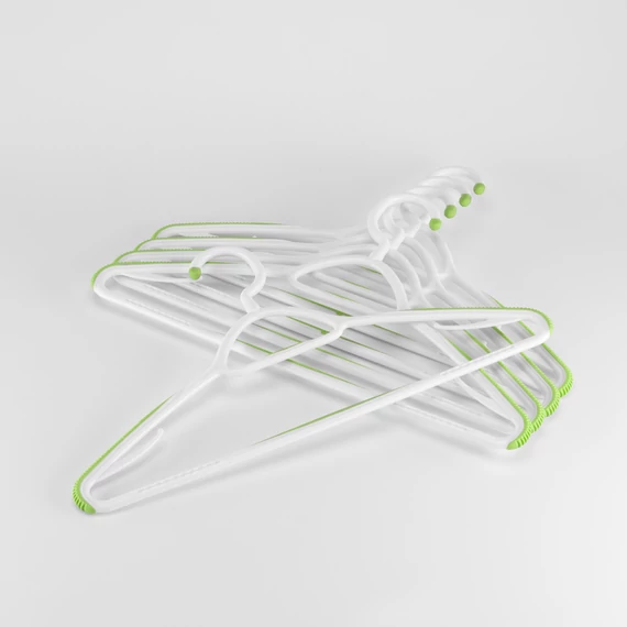 Zöld vállfa szilikonpöttyökkel - 5 db